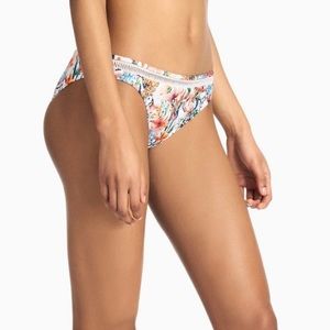Lucky Brand Garden Print Bikini Bottoms with Full Front Ladder-Stitching Bottoms